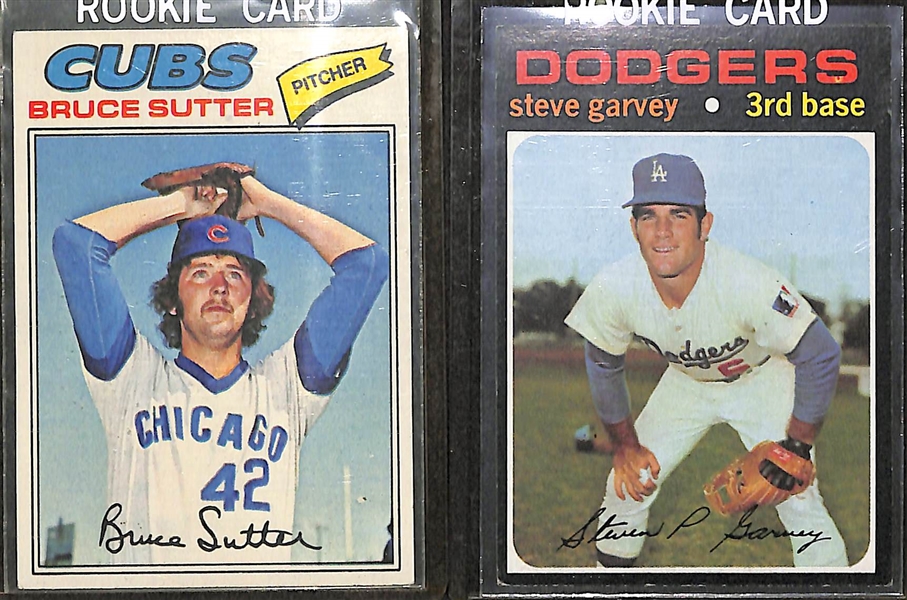 Lot of (25) Mostly 1960s and 1970's Baseball Rookie Stars Inc. Ozzie Smith, Eckersley, Winfield, Gossage, Garvey, Jim Bunning