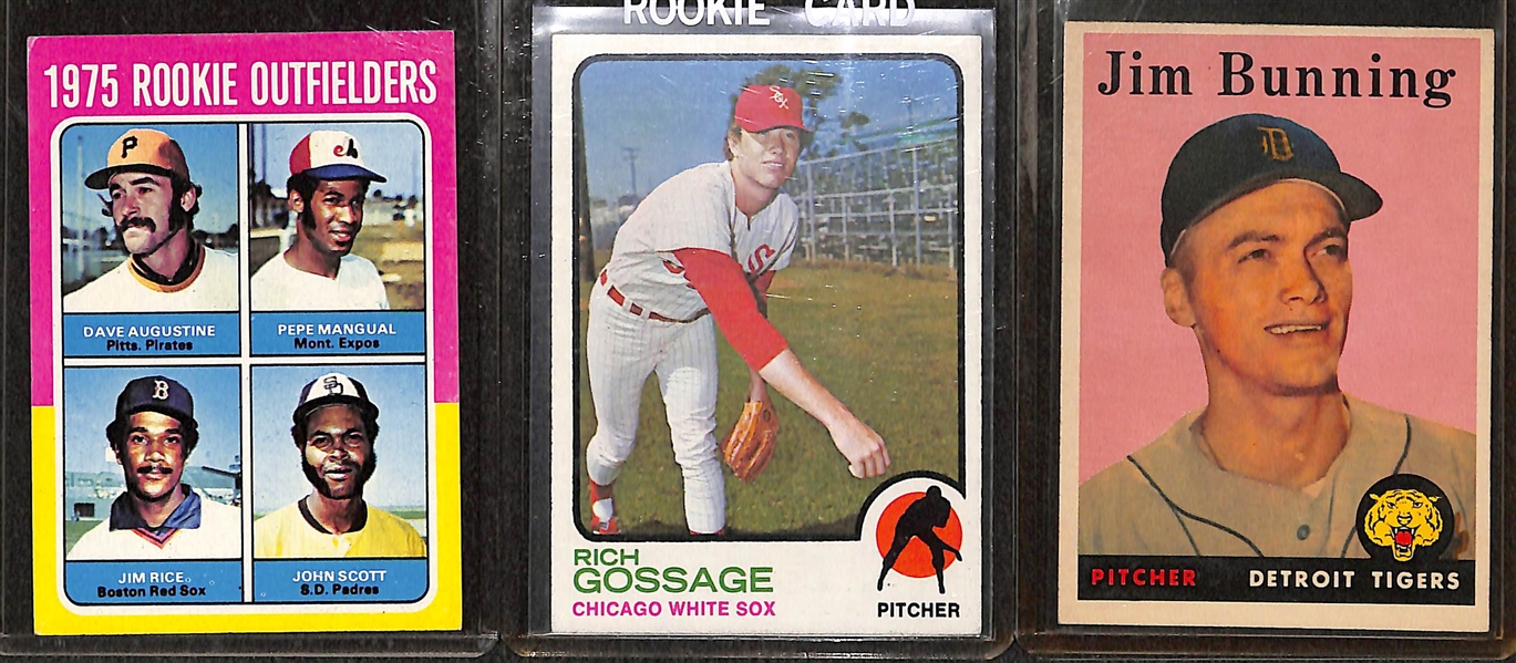 Lot of (25) Mostly 1960s and 1970's Baseball Rookie Stars Inc. Ozzie Smith, Eckersley, Winfield, Gossage, Garvey, Jim Bunning