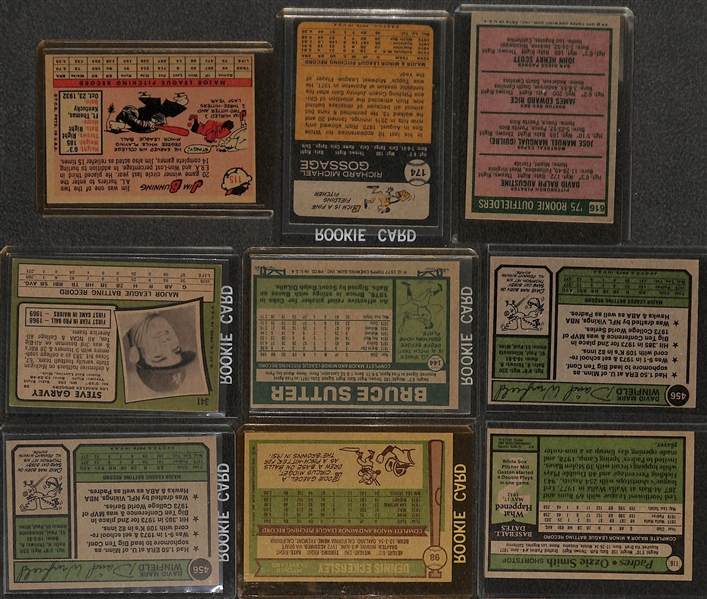 Lot of (25) Mostly 1960s and 1970's Baseball Rookie Stars Inc. Ozzie Smith, Eckersley, Winfield, Gossage, Garvey, Jim Bunning