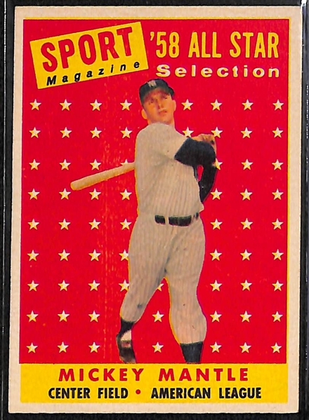 Lot of (7) 1958-1962 Mickey Mantle Cards 