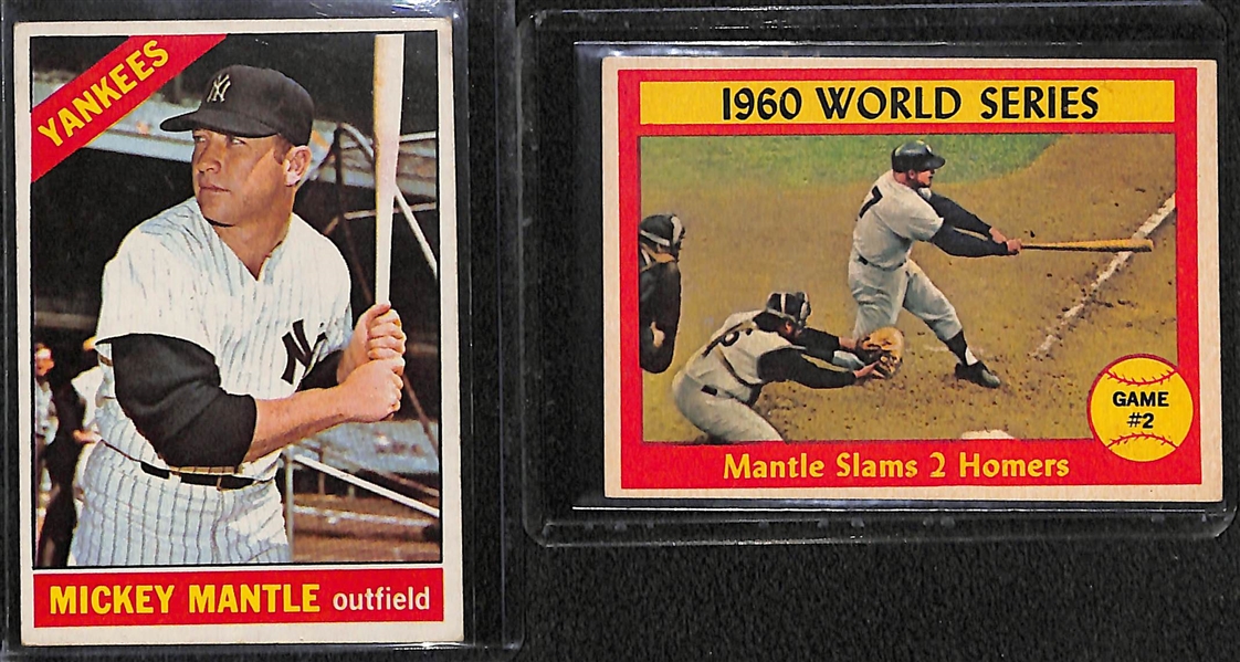 Lot of (4) Topps Mickey Mantle Cards Inc. Years 1961, 1966, 1968