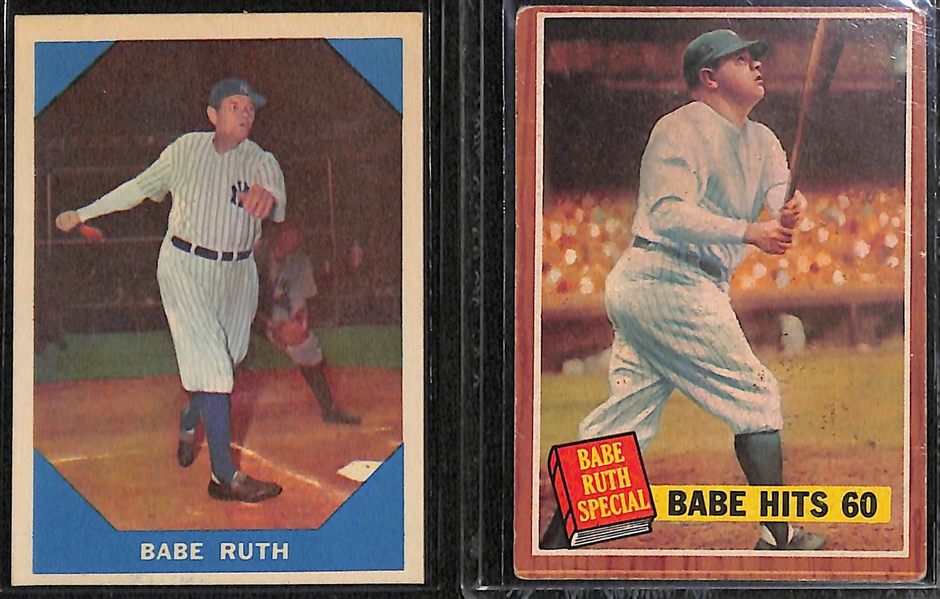 Lot of (7) 1950s & 1960s Baseball Stars Including Babe Ruth, Ted Williams, and Lou Gehrig