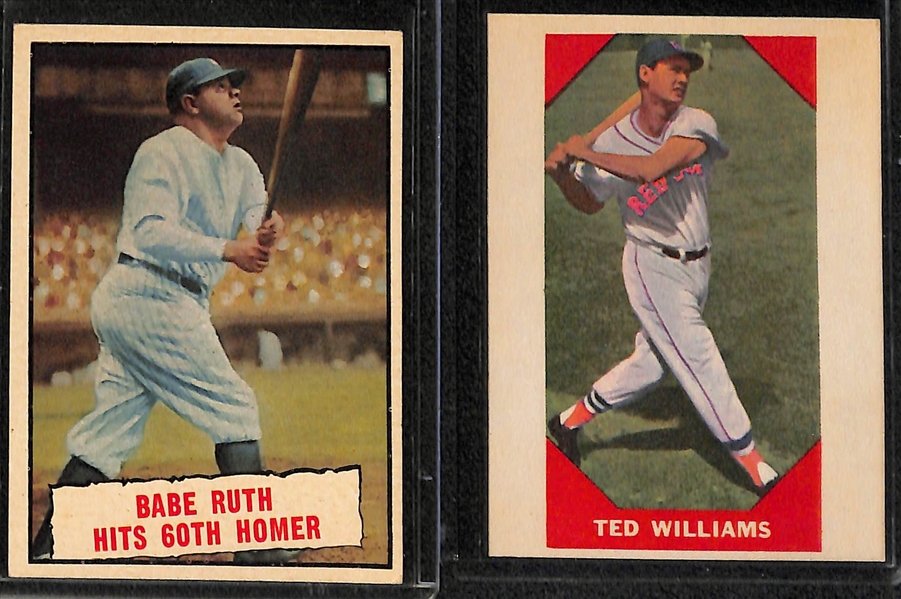 Lot of (7) 1950s & 1960s Baseball Stars Including Babe Ruth, Ted Williams, and Lou Gehrig