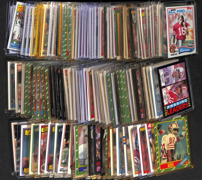 Huge 1980s Football HOF Lot w. Montana, Elway, Marino includes Jerry Rice Rookie Card