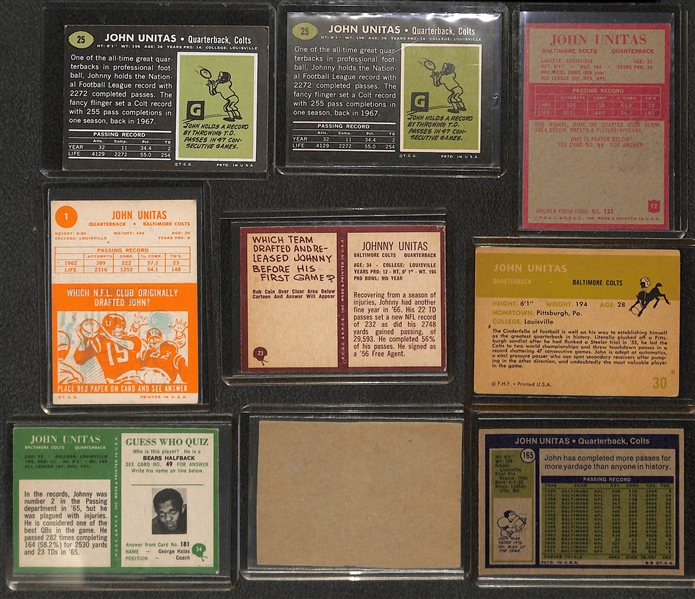 Lot of (21) 1960s and 70s John Unitas Football Cards