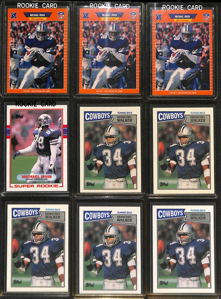 Lot of 30+ Cowboys Lot Inc. Emmitt Smith, Aikman, Irvin, Walker and White Rookie Cards