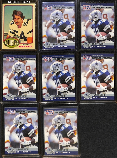 Lot of 30+ Cowboys Lot Inc. Emmitt Smith, Aikman, Irvin, Walker and White Rookie Cards
