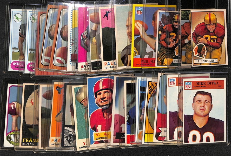 Lot of 20+ 1950s, 60s and 70s inc. Hornung, Kemp, Gifford, Tittle, Blanda, Ditka, Sayers and More!