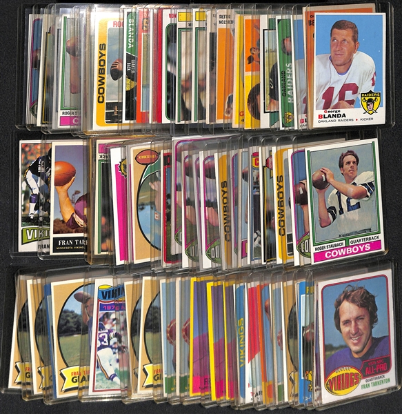 Lot of 60+ 1960s and 70s Football Star Quarterbacks Inc. Tarkenton, Griese, Blanda, Staubach
