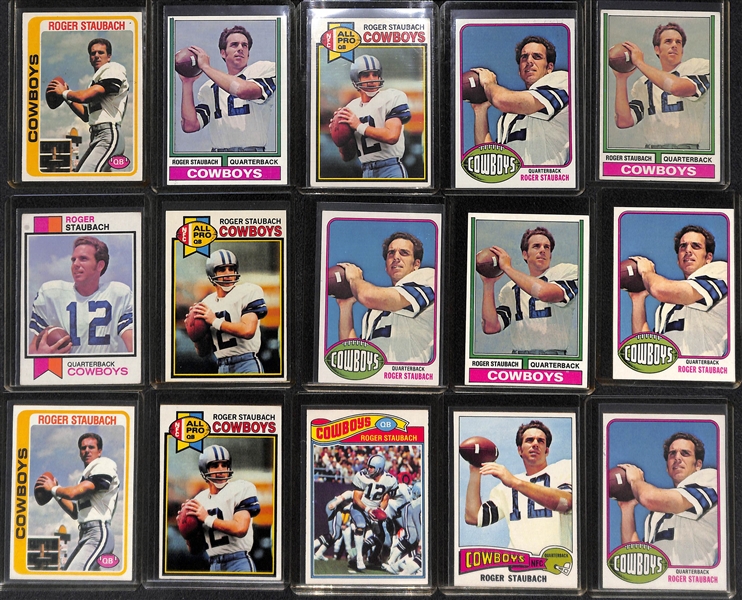 Lot of 60+ 1960s and 70s Football Star Quarterbacks Inc. Tarkenton, Griese, Blanda, Staubach