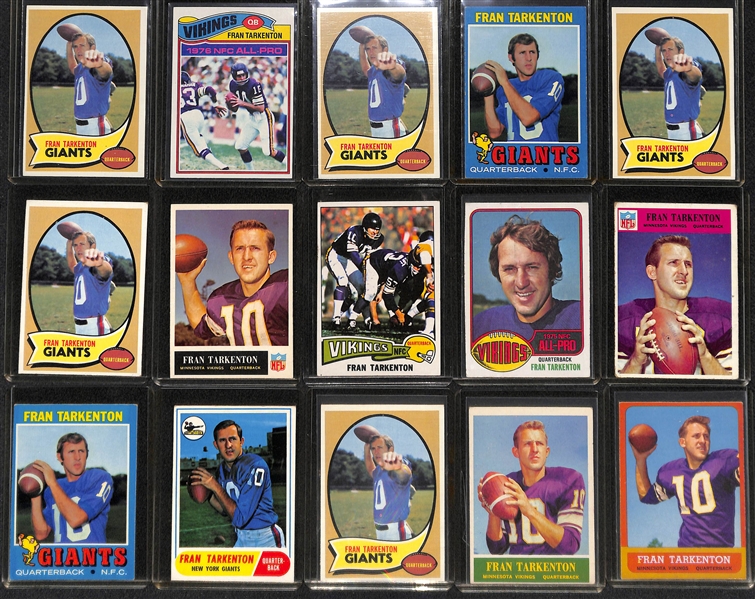 Lot of 60+ 1960s and 70s Football Star Quarterbacks Inc. Tarkenton, Griese, Blanda, Staubach
