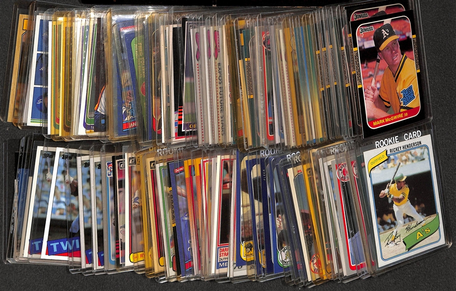 Lot of 80+ Mostly 1980s Rookies Inc. Henderson, Bonds, Clemens, Puckett, Gwynn, and many more!