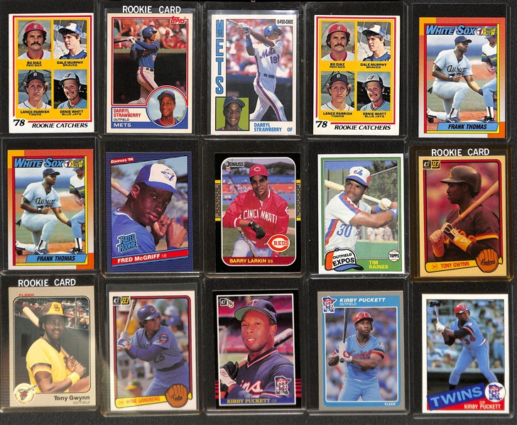 Lot of 80+ Mostly 1980s Rookies Inc. Henderson, Bonds, Clemens, Puckett, Gwynn, and many more!