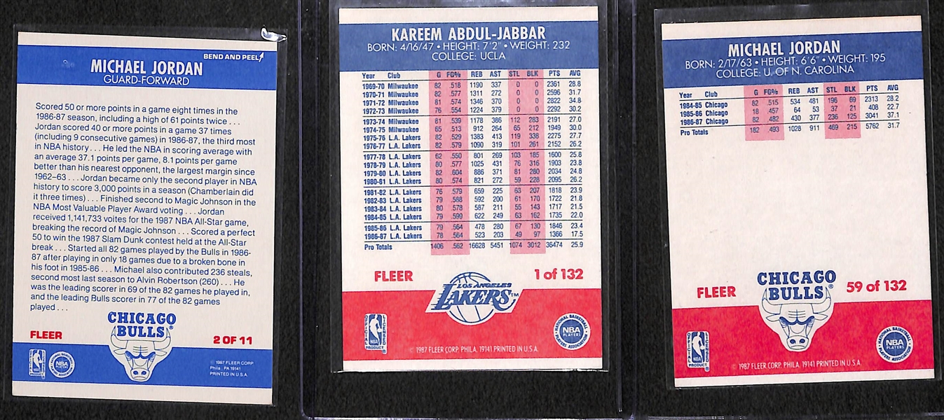 1987-88 Fleer Basketball Complete Set Inc. Stickers Michael Jordan!