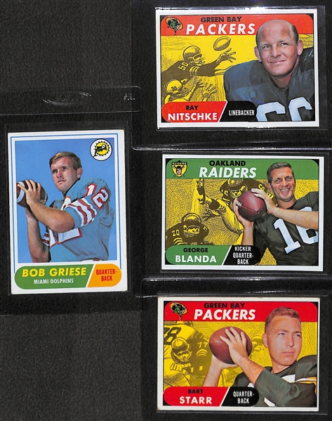1968 Topps Football Complete Base Set Card #'s 1-219 Featuring Griese Rookie and Many Hall of Famers
