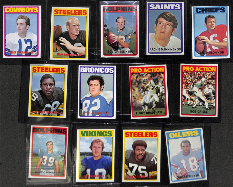 1972 Topps Football Complete Base Set card #s 1-263 Featuring Roger Staubach Rookie
