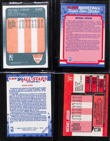 1988-89 & 1989-90 Fleer Complete Sets Inc. Sticker Sets Featuring Pippen and Rodman Rookies w/ Michael Jordan