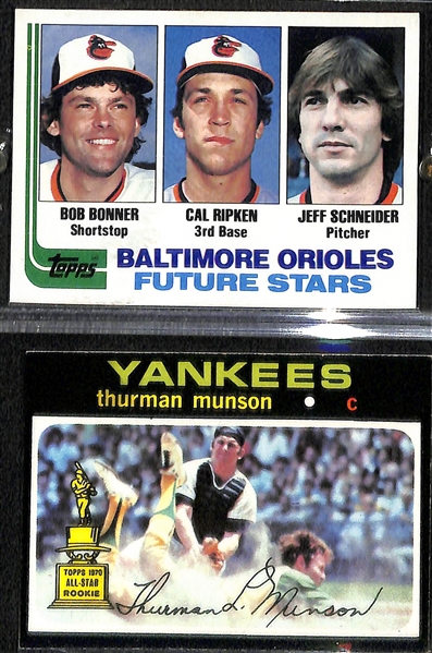 Lot of (6) 1970s and 80s Rookie HOFers Tony Gwynn, George Brett, Cal Ripken and Thurman Munson 