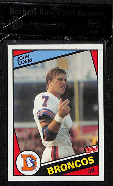 Lot of (3) Football Graded Rookies featuring John Elway Beckett Raw Card Review 8.5