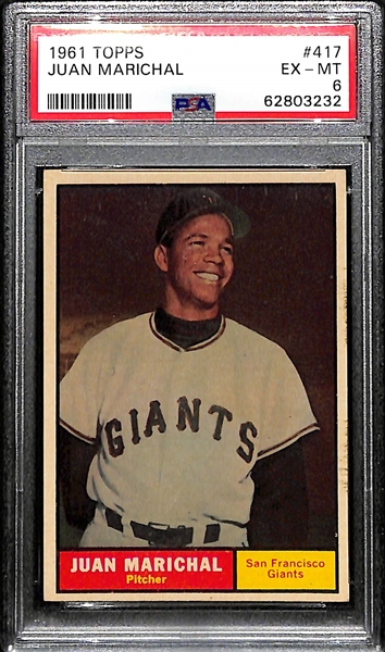 1961 Topps Juan Marichal Rookie Card #417 Graded PSA 6
