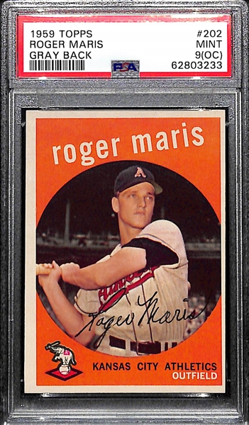 1959 Topps Roger Maris (Gray Back) #202 Graded PSA 9(OC)