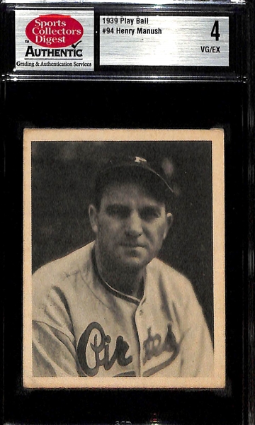 Lot of (3) 1939 and 1940 Play Ball Baseball Cards Featuring John J. McGraw Graded PSA 6 EX-MT