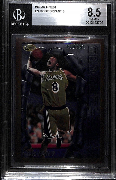 1996-97 Finest Kobe Bryant Rookie Card #74 Graded BVG 8.5