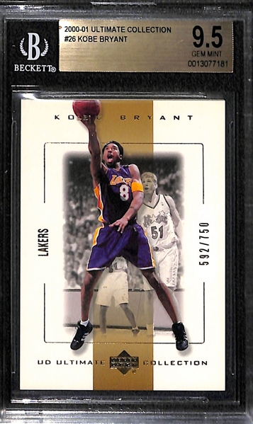 2000-01 Upper Deck Ultimate Collection #26 Kobe Bryant 592/750 Graded Beckett BGS 9.5 Gem Mint!