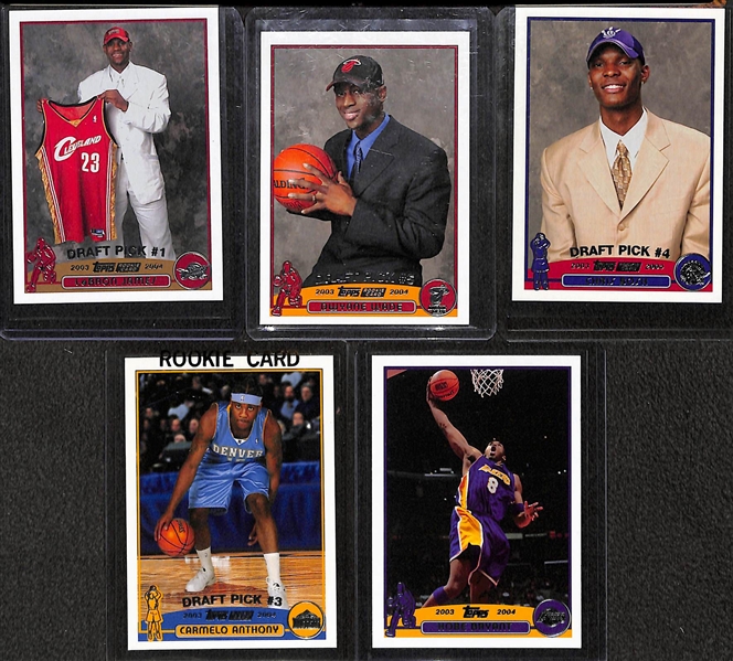 2003-04 Topps Basketball Set of 249 Cards w. LeBron James & Dwyane Wade Rookie Cards