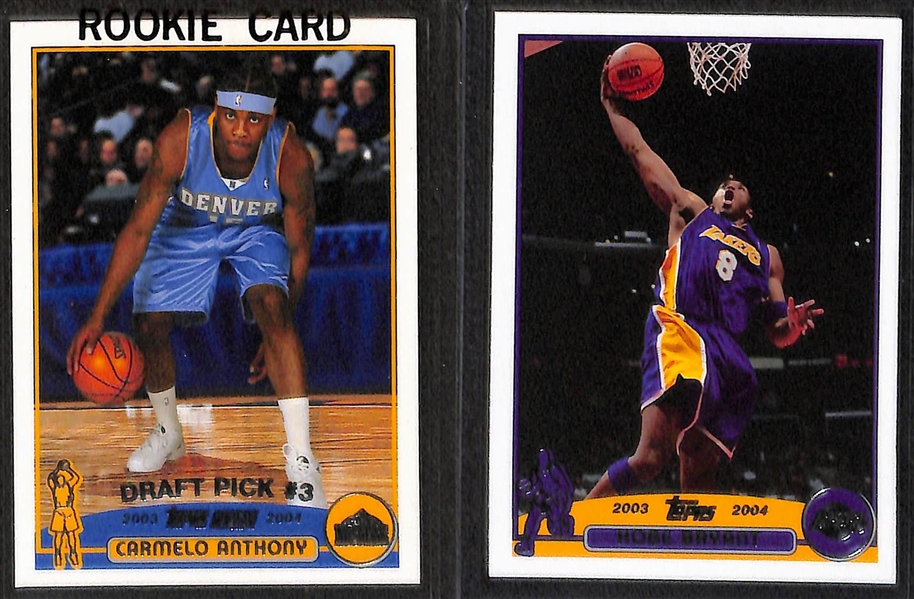 2003-04 Topps Basketball Set of 249 Cards w. LeBron James & Dwyane Wade Rookie Cards