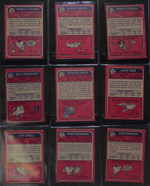1973 Topps Football Base Complete Set Card #s 1-528 Featuring Franco Harris and Stabler Rookies
