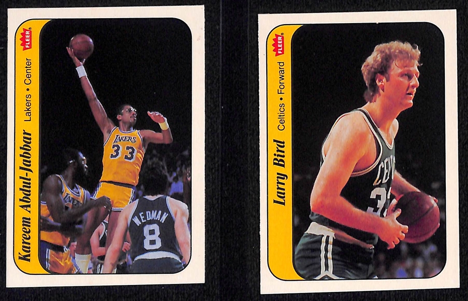 1986-87 Fleer Basketball Near Complete Sticker Set (10 of 11 Stickers - Missing Michael Jordan #8)