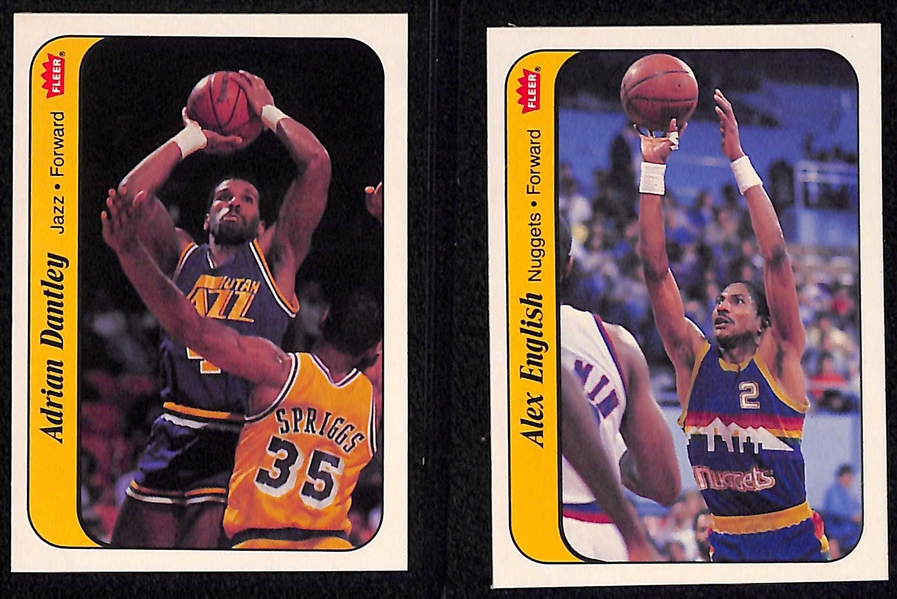 1986-87 Fleer Basketball Near Complete Sticker Set (10 of 11 Stickers - Missing Michael Jordan #8)