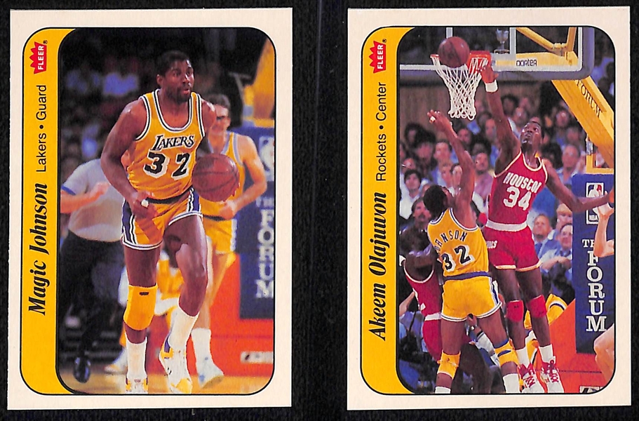 1986-87 Fleer Basketball Near Complete Sticker Set (10 of 11 Stickers - Missing Michael Jordan #8)