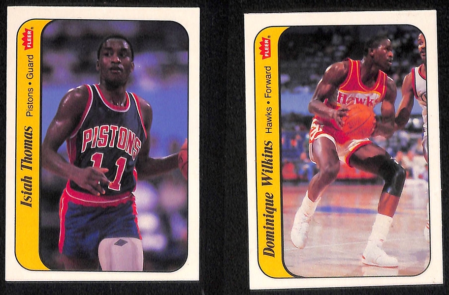 1986-87 Fleer Basketball Near Complete Sticker Set (10 of 11 Stickers - Missing Michael Jordan #8)