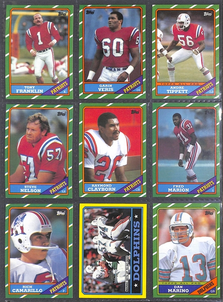 1986 Topps Football Card Complete Set w. Jerry Rice Rookie Card (All 396 Cards)