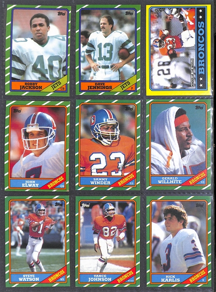 1986 Topps Football Card Complete Set w. Jerry Rice Rookie Card (All 396 Cards)