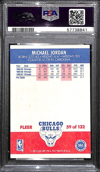 1987-88 Fleer Basketball Complete Set (All 132 Cards) w. Michael Jordan #59 Graded PSA 4