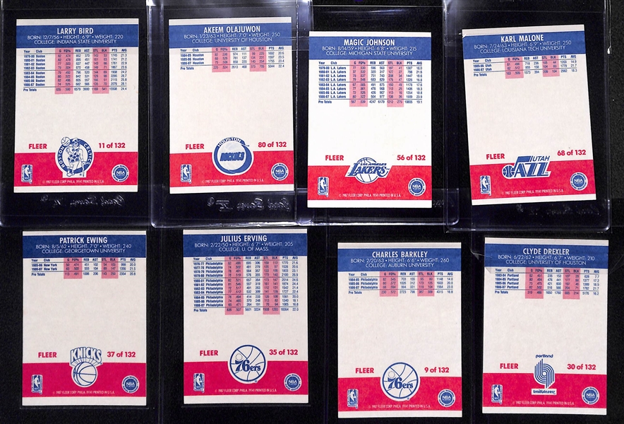 1987-88 Fleer Basketball Complete Set (All 132 Cards) w. Michael Jordan #59 Graded PSA 4
