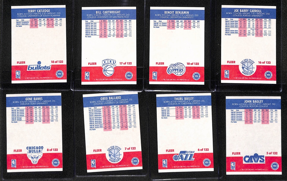 1987-88 Fleer Basketball Complete Set (All 132 Cards) w. Michael Jordan #59 Graded PSA 4