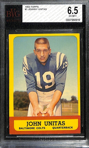 1962 and 1963 Topps BGS Graded Johnny Unitas Lot