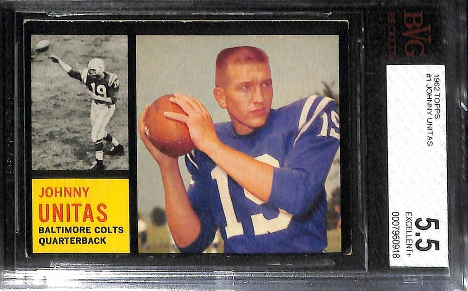 1962 and 1963 Topps BGS Graded Johnny Unitas Lot