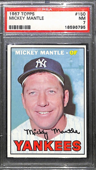 1967 Topps # 150 Mickey Mantle Graded PSA 7