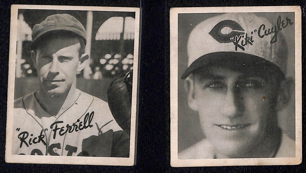 1934-1938 Goudey Baseball Lot w. Ferrell, Cuyler, Lombardi, Lopez, P. Waner, York, Weiland, B.Brown