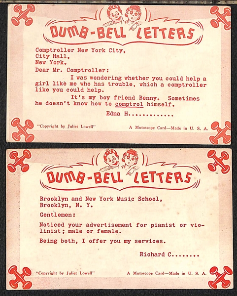 Lot of (8) Vintage Exhibit Cards w. Joe DiMaggio, L. Appling, Lone Ranger, Silver, Bob Baker, Sammy Angott, +