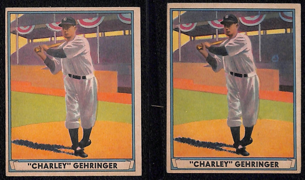 (17) 1941 Play Ball Cards w. Hubbell, (2) Gehringer, (2) Keller, Cronin, (2) Vaughan, Eddie Miller (Card #1), +