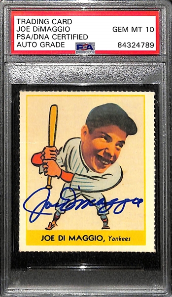 Joe DiMaggio Signed 1977 Dover Classic Reprints (1938 Goudey Heads-Up) - PSA/DNA Encased w. GEM MINT 10 Auto Grade