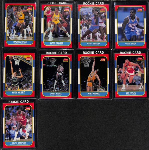 Lot of (24) 1986 Fleer Basketball Cards Including Magic Johnson