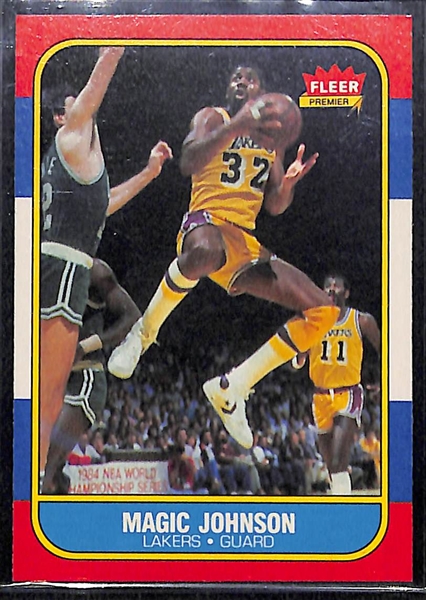 Lot of (24) 1986 Fleer Basketball Cards Including Magic Johnson