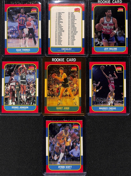 Lot of (35) 1986 Fleer Basketball Cards Featuring Isiah Thomas Rookie